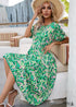 Vestido midi bohemio holgado con cuello redondo y espalda descubierta Ava